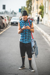 young handsome bearded hipster man