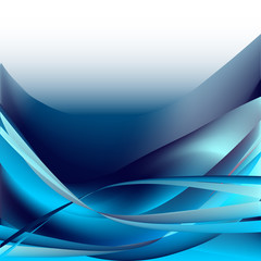 Blue dark bright waves abstract background