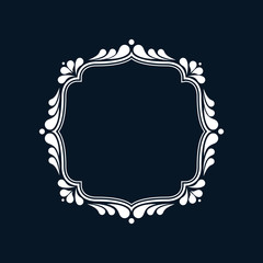 Monogram frame template, swirl and floral design