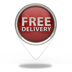 Free delivery pointer icon on white background