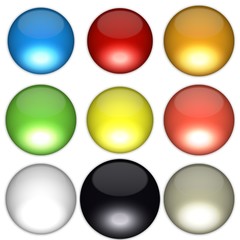 Colored balls arranged according to feng shui bagua diagram