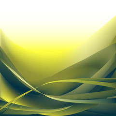 Yellow and khaki waves abstract background