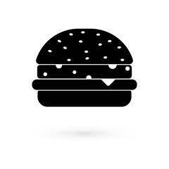 Black Icon Burger. Raster.