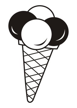 ice cream,black and white symbol