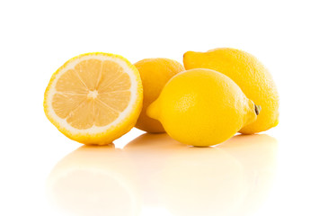 Healthy tropical fresh fruits on white background