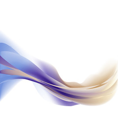 Colorful light wave smoke horizontal isolated background