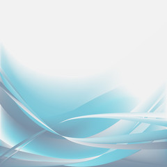 Blue light and gray waves abstract background