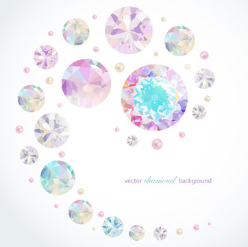 Abstract background with diamonds and pearls