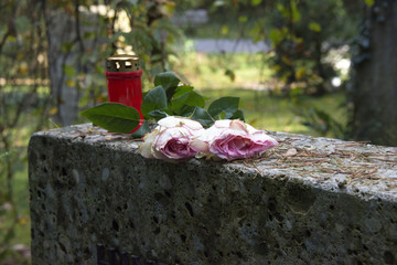 Rosen auf dem Grabstein