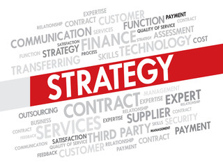 Strategy and management concept in word tag cloud vector