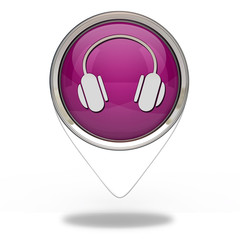 Headset pointer icon on white background