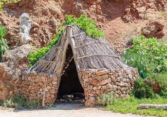 Stone-age homo sapiens old house