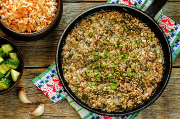 minced lamb, cooked with spinach
