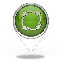 recycle pointer icon on white background