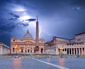 Foto op Canvas Vatican, Rome with  lightning © TTstudio