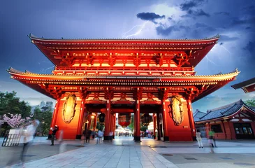 Poster Sensoji-ji rode Japanse tempel in Asakusa, Tokio, Japan © TTstudio