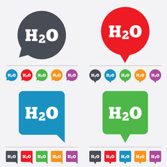 H2O Water formula sign icon. Chemistry symbol.