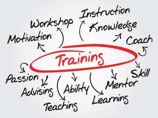 Training diagram concept, illustration design, chart shapes