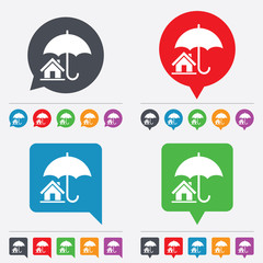 Home insurance sign icon. Real estate insurance.