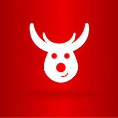 Nice deer  on the red background