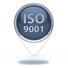 Iso 9001 pointer icon on white background