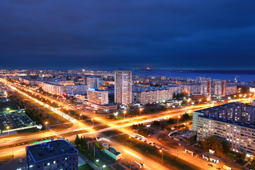 Naberezhnye Chelny, Russia - October 7, 2014: city ​​night l