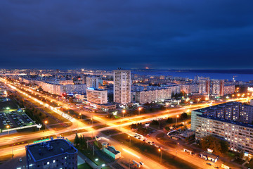 Fototapeta premium Naberezhnye Chelny, Russia - October 7, 2014: city ​​night l