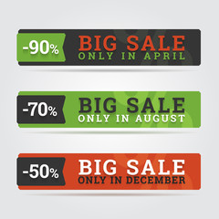 Big sale banners.