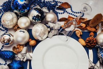 blue and brown new year laying