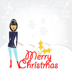 christmas illustration over  gray color background