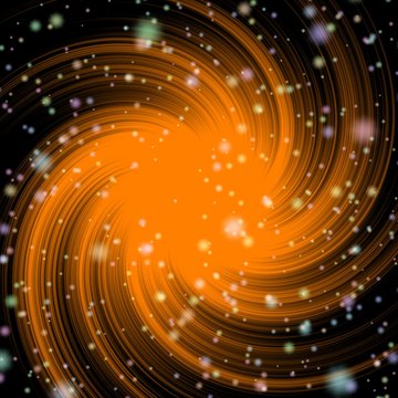 Orange galaxy in black deep space