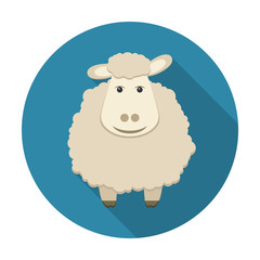 Sheep icon with long shadow