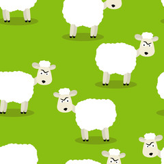Obraz na płótnie Canvas Seamless pattern of funny sheep