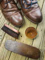 shoes and shoe polish