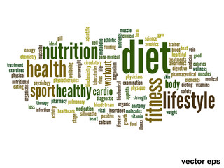 Fototapeta premium Vector conceptual health word cloud
