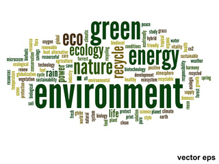 Vector conceptual ecology word cloud