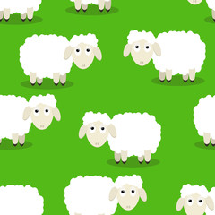 Seamless pattern of funny sheep