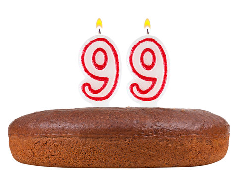 birthday cake candles number 99 isolated