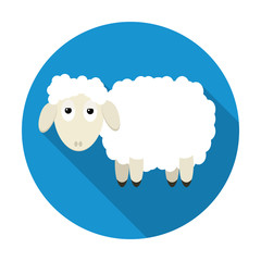 Sheep icon with long shadow