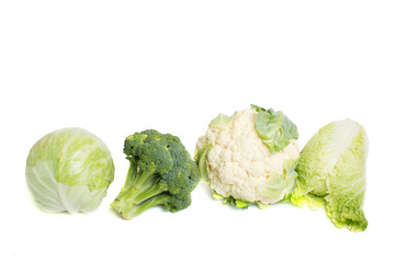 Vegetables isolated on a white background.