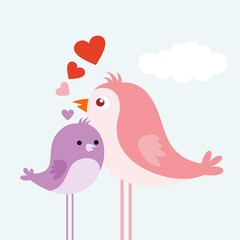 mother and baby bird