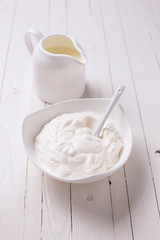 Dairy products -  sour cream, milk.