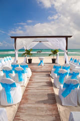 Romantic Wedding  on Sandy Tropical Caribbean Beach.