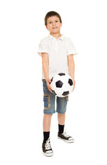 soccer boy studio isolated