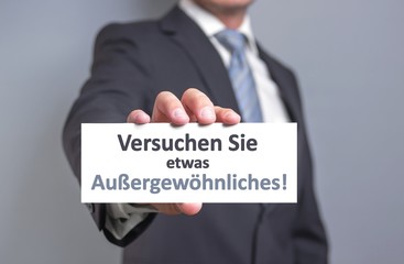 Obraz premium Versuchen Sie etwas Außergewöhnliches!