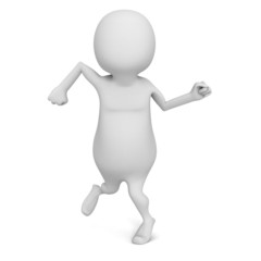 white 3d man dancing rock'n'roll