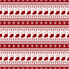 Striped christmas pattern. Vector seamless background.