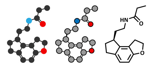 Ramelteon insomnia drug molecule.