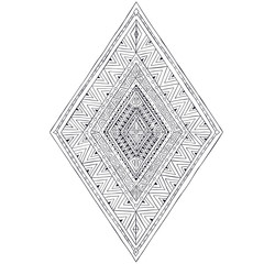 Original drawing ethnic tribal doddle rhombus 3.