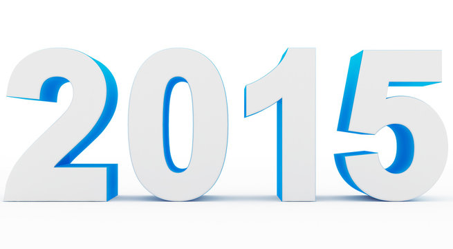 year 2015 white-blue